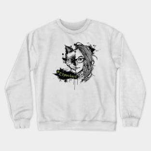 duality of girl/cat Crewneck Sweatshirt